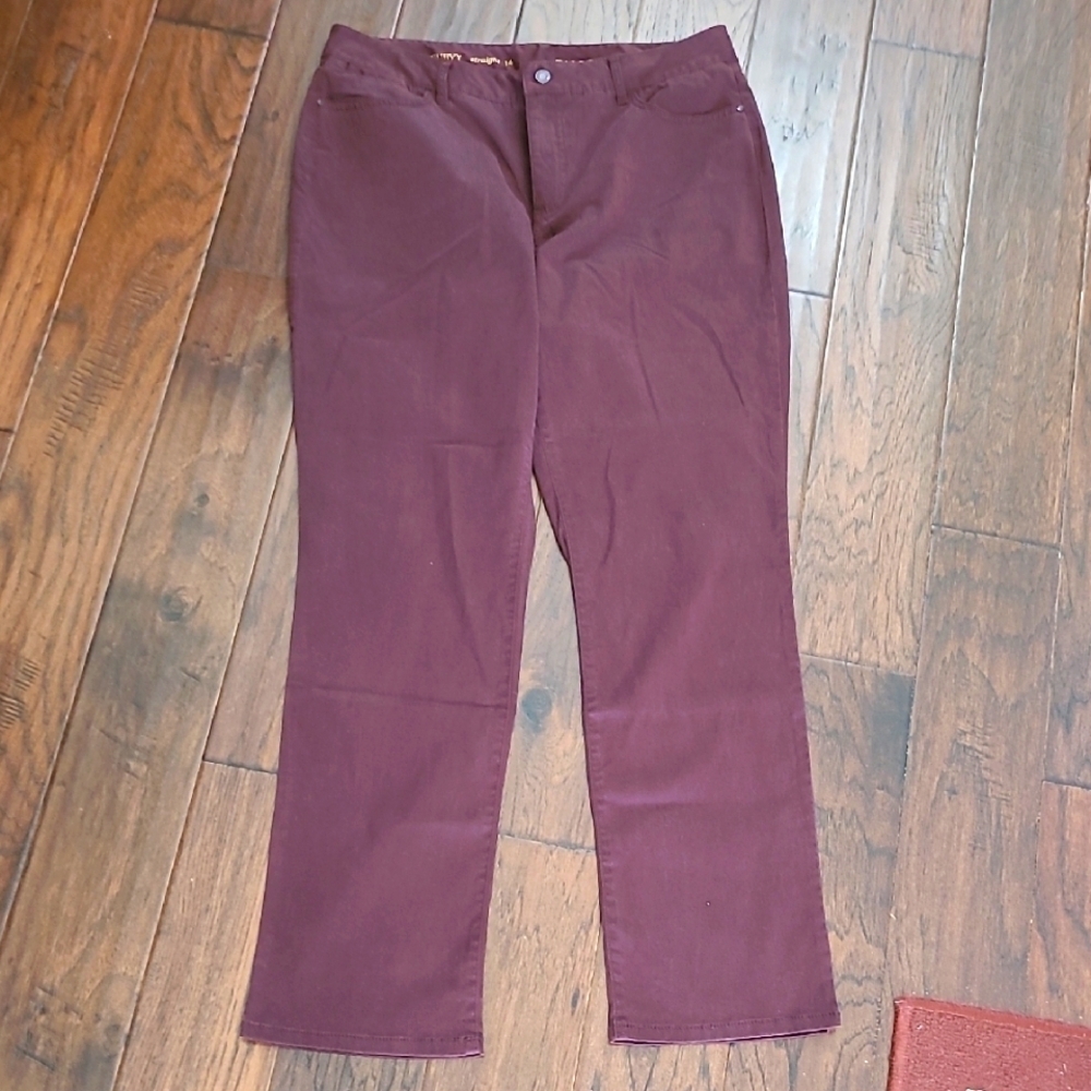 Talbots Curvy Burgundy Straight Leg pants size 14